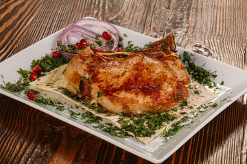 Grilled pork loin barbeque shashlik