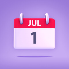 3D Calendar - July 1st
