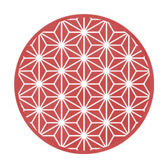 和柄　水彩風の麻の葉　ベクターのみシームレス素材