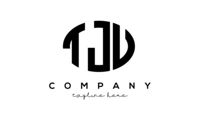 TJU three Letters creative circle logo design