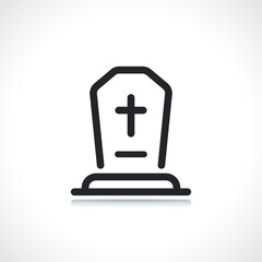 tombstone thin line icon isolated