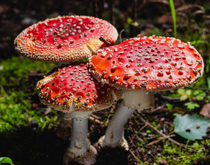 Mushroom,Beautiful closeup of forest mushrooms