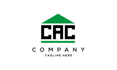 CAC three letters house for real estate logo design