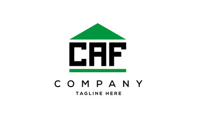 CAF three letters house for real estate logo design