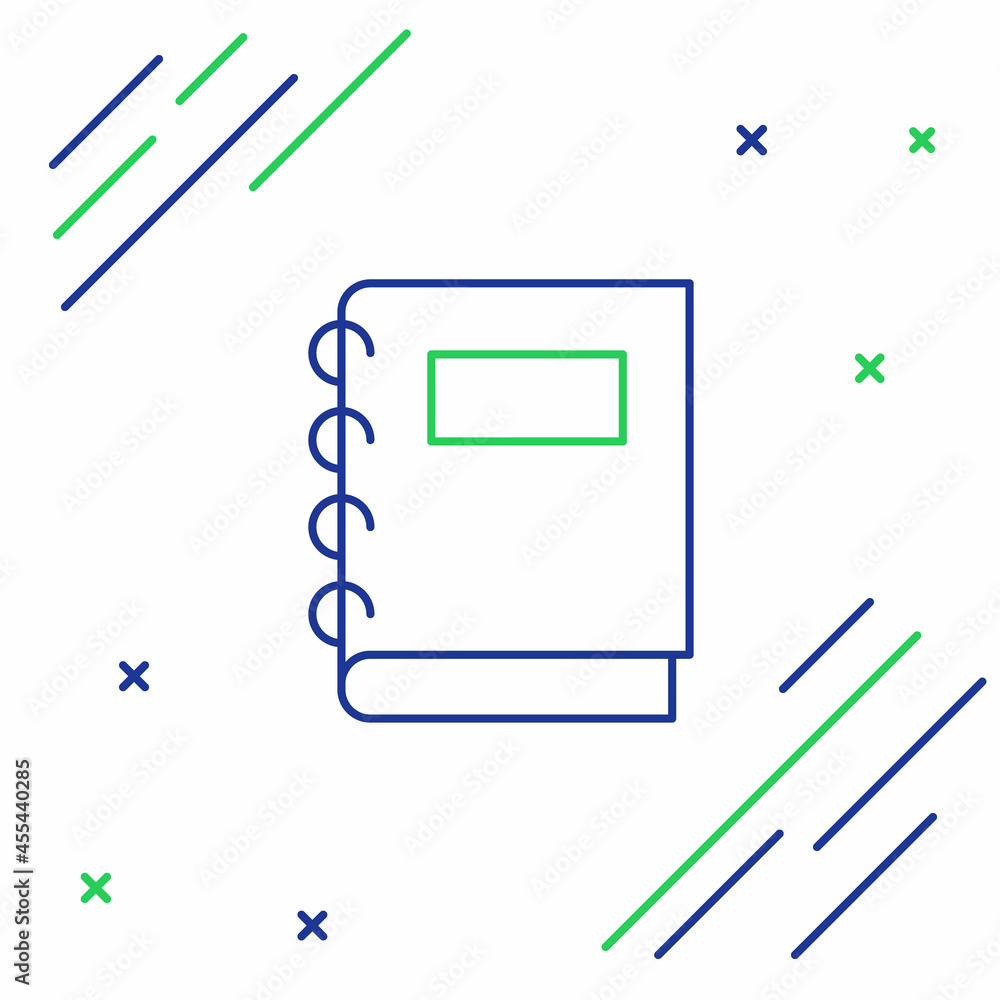 Poster line notebook icon isolated on white background. spiral notepad icon. school notebook. writing pad. 