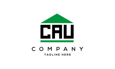 CAU three letters house for real estate logo design