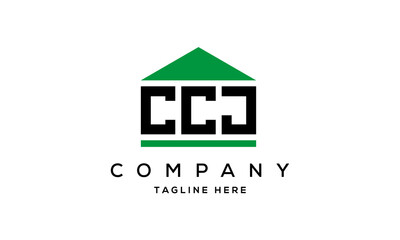 CCJ three letters house for real estate logo design