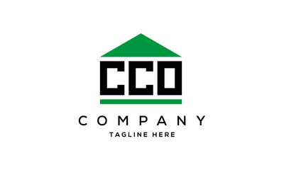 CCO three letters house for real estate logo design