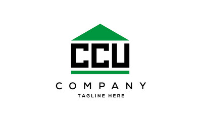 CCU three letters house for real estate logo design