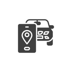 Car map navigation vector icon