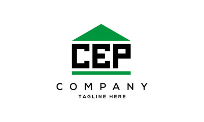 CEP three letter house for real estate logo design