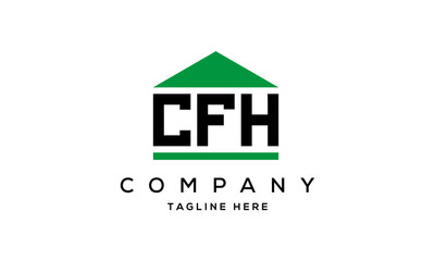 CFH three letter house for real estate logo design