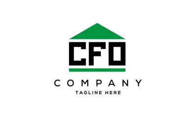 CFO three letter house for real estate logo design