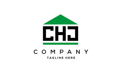 CHJ three letter house for real estate logo design