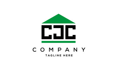 CJC three letter house for real estate logo design