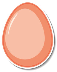 An egg sticker on white background