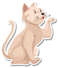 A sticker template of cat cartoon character