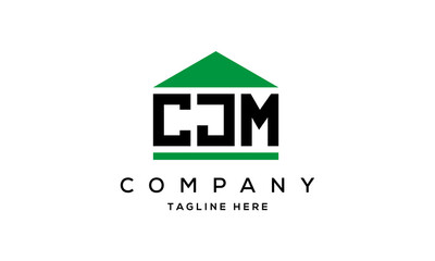 CJM three letter house for real estate logo design