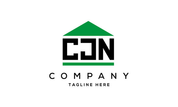 CJN three letter house for real estate logo design