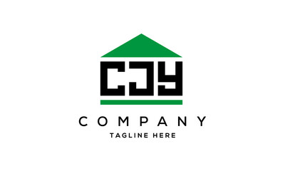 CJY three letter house for real estate logo design