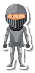 Knight in armour cartoon sticker