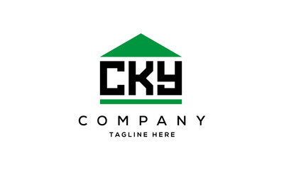 CKY three letter house for real estate logo design vector
