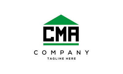 CMA three letter house for real estate logo design vector