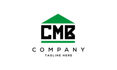 CMB three letter house for real estate logo design vector