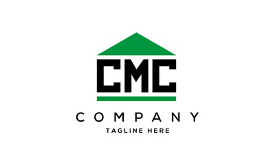 CMC three letter house for real estate logo design vector