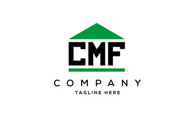 CMF three letter house for real estate logo design vector