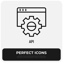 API thin line icon. Modern vector illustration of app development.