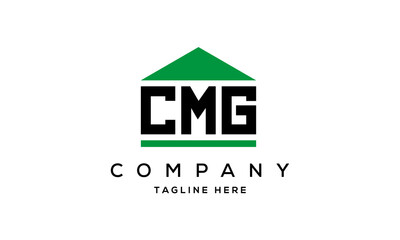 CMG three letter house for real estate logo design vector