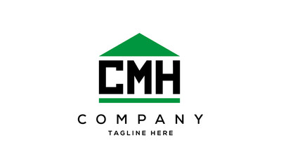 CMH three letter house for real estate logo design vector