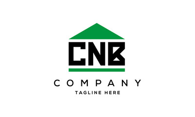 CNB three letter house for real estate logo design vector