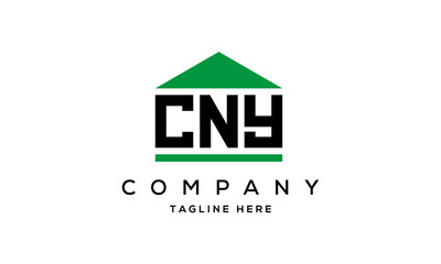 CNY three letter house for real estate logo design vector