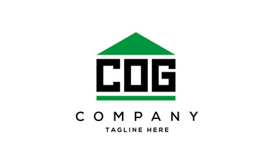 Fototapeta premium COG three letter house for real estate logo design vector