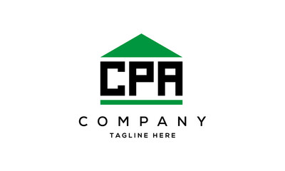 CPA three letter house for real estate logo design vector