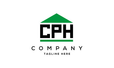 CPH three letter house for real estate logo design vector
