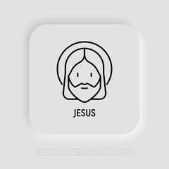 Christianity, Jesus thin line icon. Vector illustration.