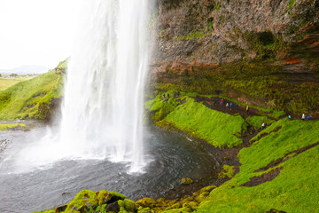 Seljalandsfoss is one of the best known waterfalls in Iceland. The waterfall drops 60 meters and is part of the Seljalands River that has its origin in the volcano glacier Eyjafjallajökull.