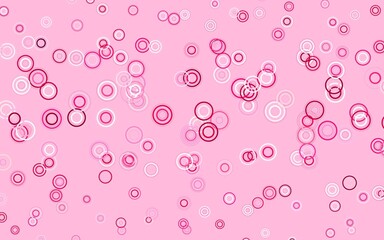 Light Pink vector background with bubbles.