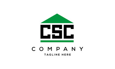 letter CSC house for real estate logo design vector
