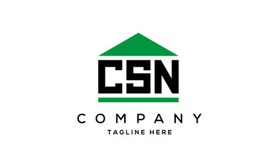 letter CSN house for real estate logo design vector
