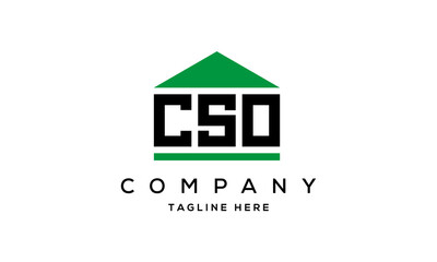 Fototapeta premium letter CSO house for real estate logo design vector