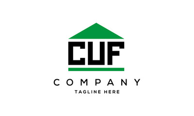 letter CUF house for real estate logo design vector