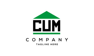 letter CUM house for real estate logo design vector