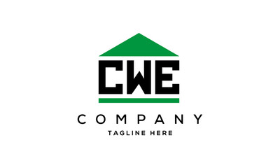 letter CWE house for real estate logo design vector