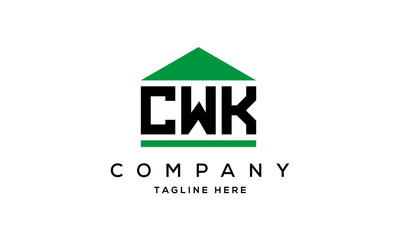 letter CWK house for real estate logo design vector