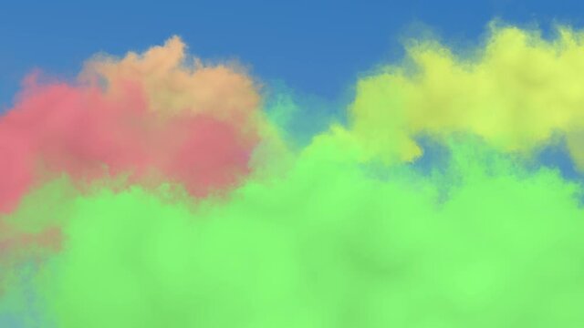 Сolorful background with clouds, loop.