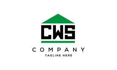 letter CWS house for real estate logo design vector